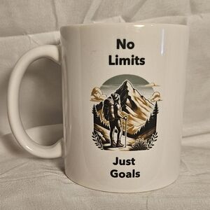 White Mug with Mountain Design